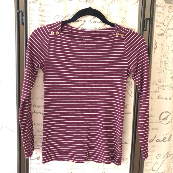 J. Crew Brand new maroon with white stripes. - Picture 1 of 4